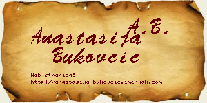 Anastasija Bukovčić vizit kartica